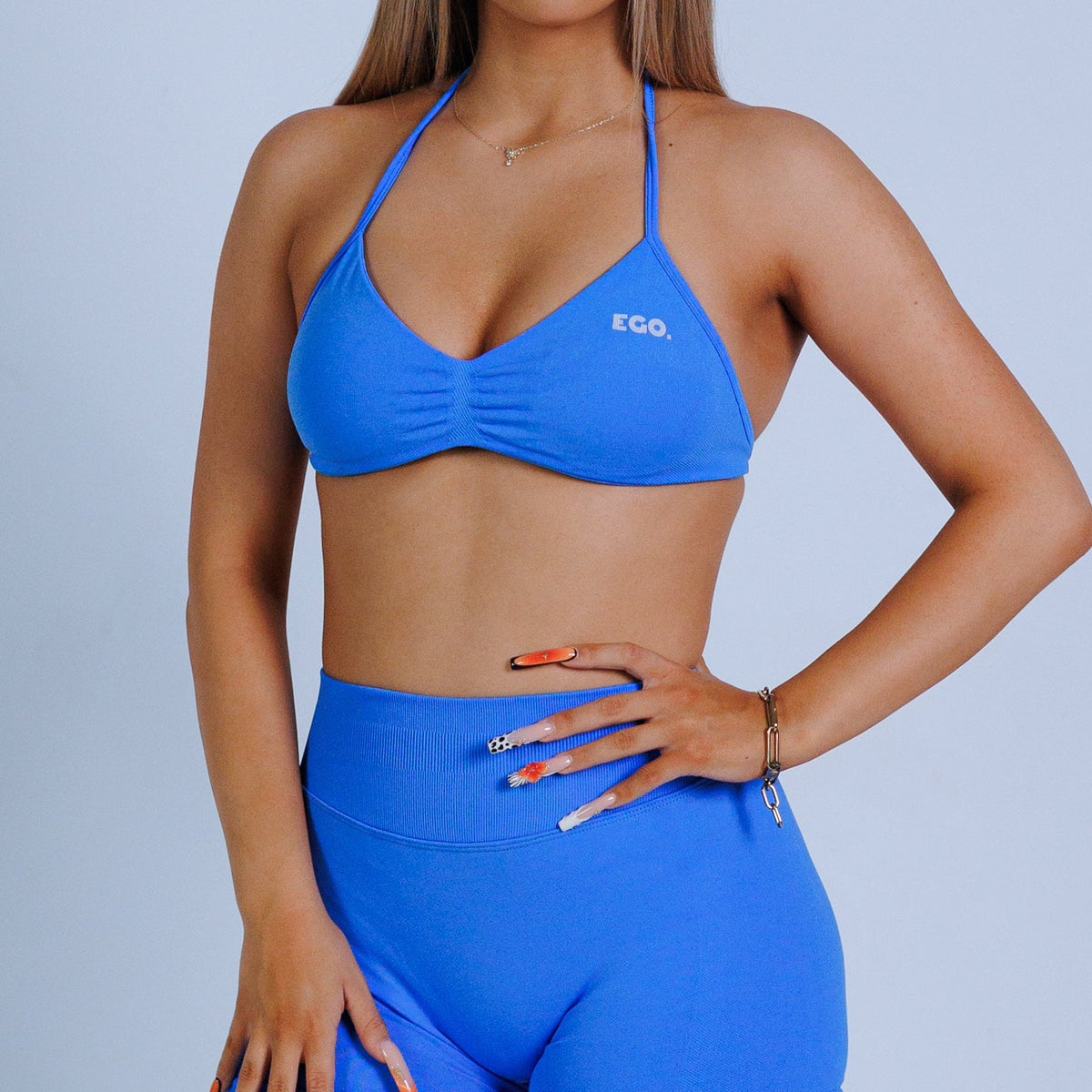 Plavi AURA sportski bra (grudnjak) za žene — push up | EGO