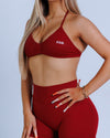 Crveni BLOODLINE sportski bra (grudnjak) za žene — push up | EGO