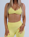 Žuti LEMON sportski bra (grudnjak) za žene — push up | EGO