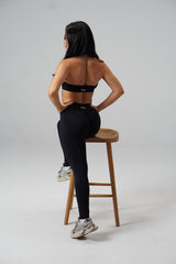 Crne DARK DAHLIA push up helanke visokog struka — ženske sportske, neprovidne (squat proof) | EGO
