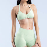 Svetlozeleni MATCHA sportski bra (grudnjak) za žene — push up | EGO